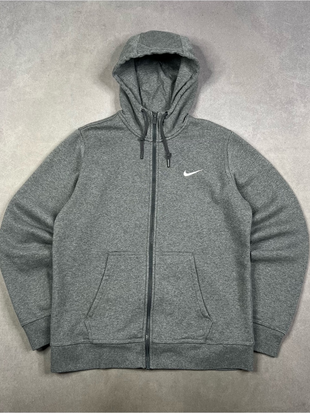 Nike Gray Full-Zip Hoodie with Swoosh